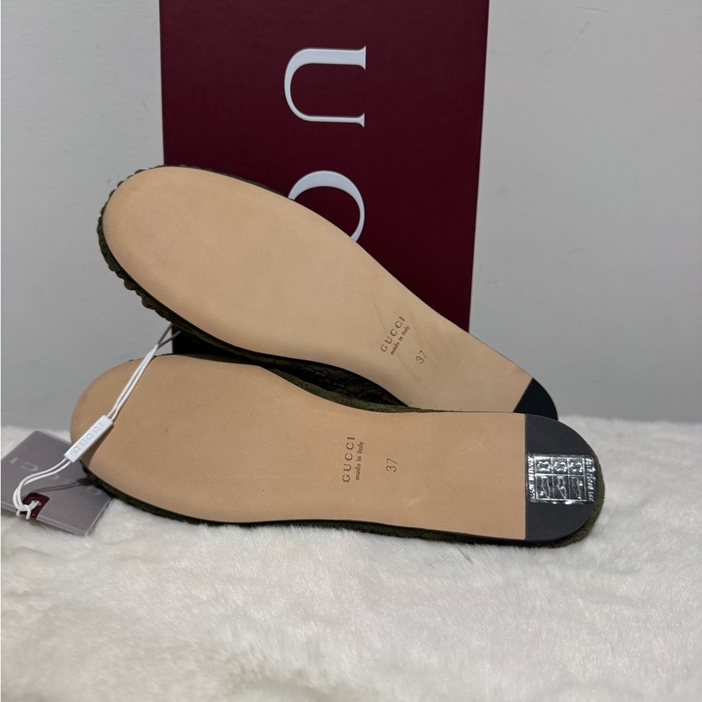 Gucci Olive Green Suede Horsebit Moccasins - Picture 4 of 5